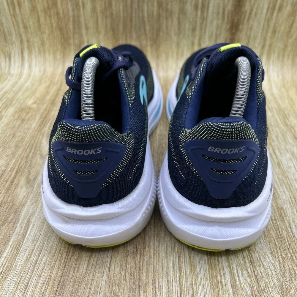 Brooks Ghost 17 Running Shoes Men's 9.5 Peacoat Blue Lime Sneakers 1104421D414